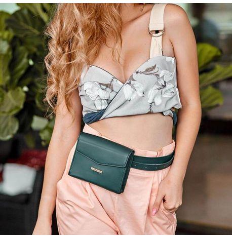 Женские поясные-кроссбоди сумки Mini (зеленые)