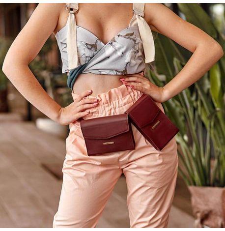 Женские поясные-кроссбоди сумки Mini (бордовые)
