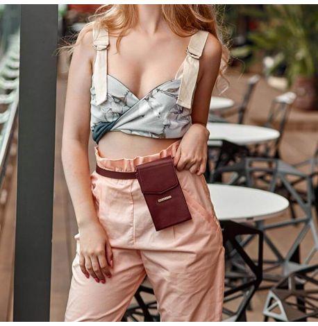 Женские поясные-кроссбоди сумки Mini (бордовые)