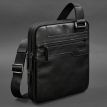 Мужская кожаная сумка-мессенджер (черная)