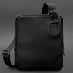 Мужская кожаная сумка-мессенджер (черная)