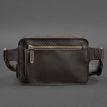 Поясна сумка-бананка Dropbag шкіряна (темно-коричнева) шкіра Krast