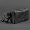 Поясна сумка-бананка Dropbag шкіряна (чорна) шкіра Crazy Horse