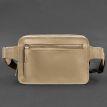 Поясна сумка-бананка Dropbag шкіряна (бежева)