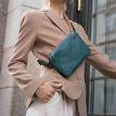 Поясна сумка-бананка Dropbag шкіряна жіноча (зелена)