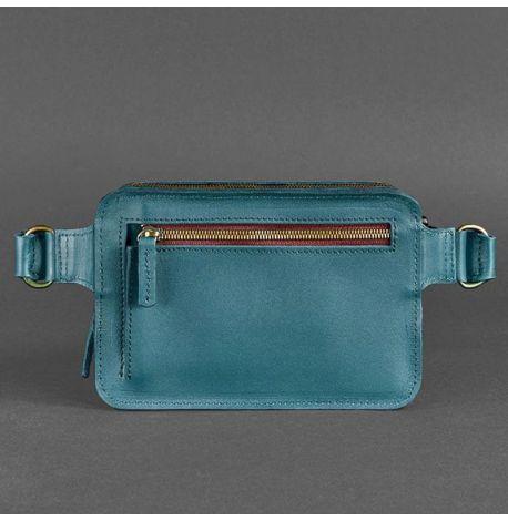 Поясна сумка-бананка Dropbag шкіряна жіноча (зелена)