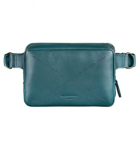 Поясна сумка-бананка Dropbag шкіряна жіноча (зелена)