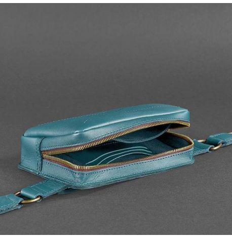 Поясна сумка-бананка Dropbag шкіряна жіноча (зелена)