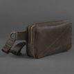 Поясна сумка-бананка Dropbag шкіряна (темно-коричнева)
