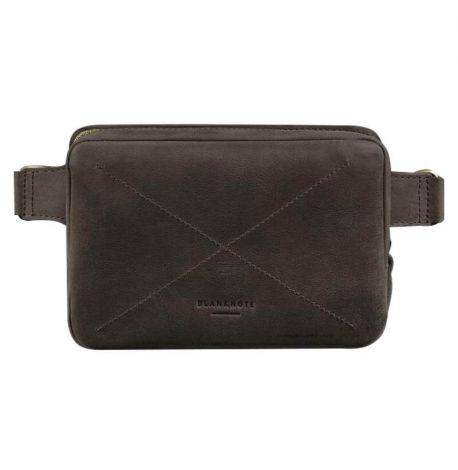 Поясна сумка-бананка Dropbag шкіряна (темно-коричнева)