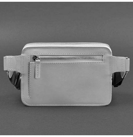 Поясна сумка-бананка Dropbag шкіряна (сіра)