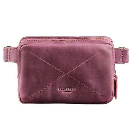 Поясна сумка-бананка Dropbag шкіряна (бордова) шкіра Crazy Horse