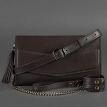 Кожаная женская сумка-трансформер "Элис" (темно-коричневая)
