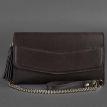 Кожаная женская сумка-трансформер "Элис" (темно-коричневая)