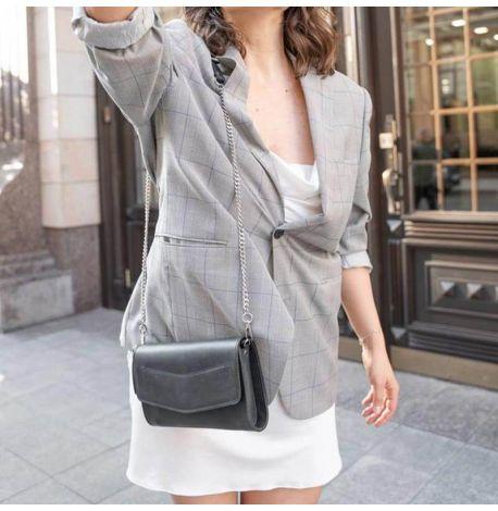 Кожаная женская сумка-трансформер "Элис" (черная) кожа Crazy Horse