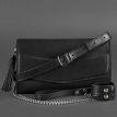 Кожаная женская сумка-трансформер "Элис" (черная) кожа Crazy Horse