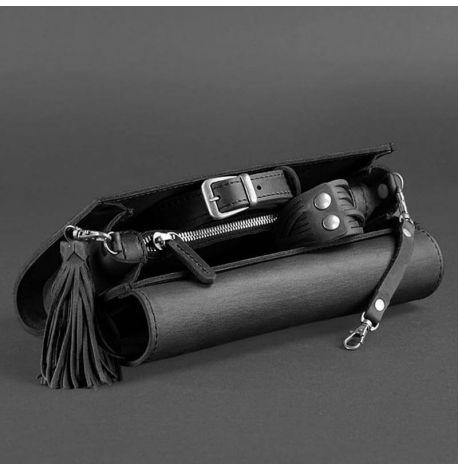 Шкіряна жіноча сумка-трансформер "Еліс велюр" (чорна)