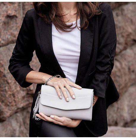 Кожаная женская сумка-трансформер "Элис" (белая)