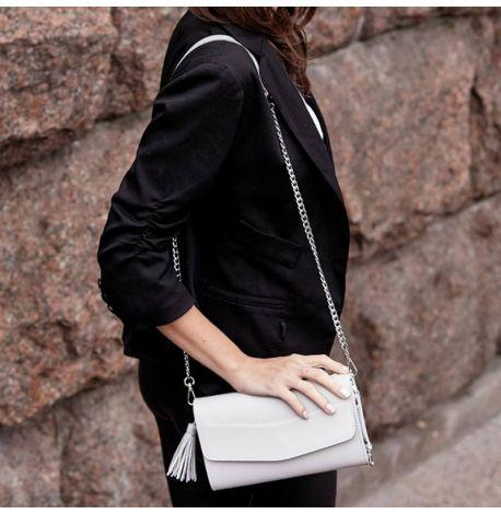 Кожаная женская сумка-трансформер "Элис" (белая)