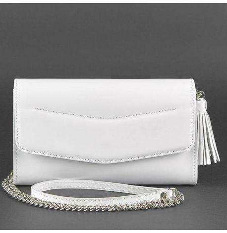 Кожаная женская сумка-трансформер "Элис" (белая)