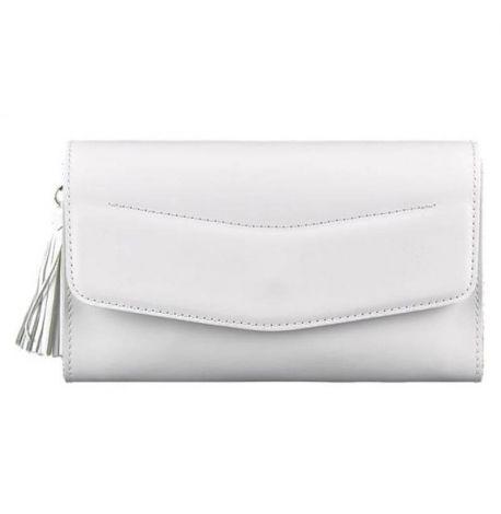 Кожаная женская сумка-трансформер "Элис" (белая)