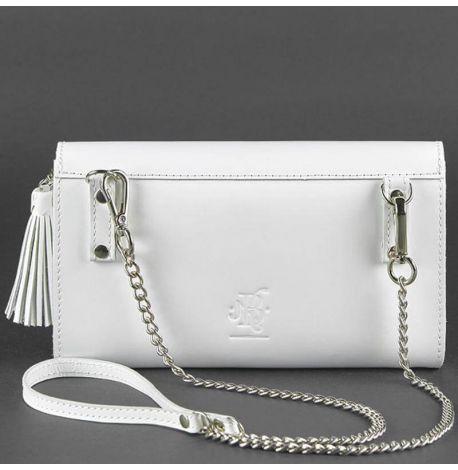 Кожаная женская сумка-трансформер "Элис" (белая)