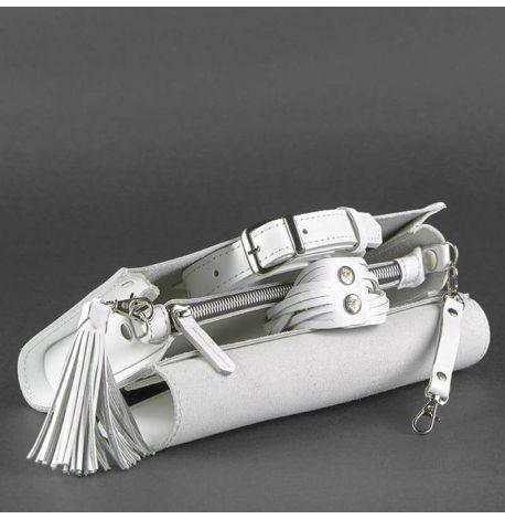 Кожаная женская сумка-трансформер "Элис" (белая)