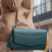 Кожаная женская сумка-трансформер "Элис" (зеленая)
