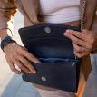 Кожаная женская сумка-трансформер "Элис" (темно-синяя)