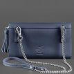 Кожаная женская сумка-трансформер "Элис" (темно-синяя)