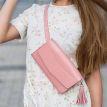 Кожаная женская сумка-трансформер "Элис" (розовая)