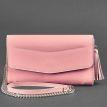 Кожаная женская сумка-трансформер "Элис" (розовая)