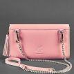 Кожаная женская сумка-трансформер "Элис" (розовая)
