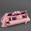 Кожаная женская сумка-трансформер "Элис" (розовая)