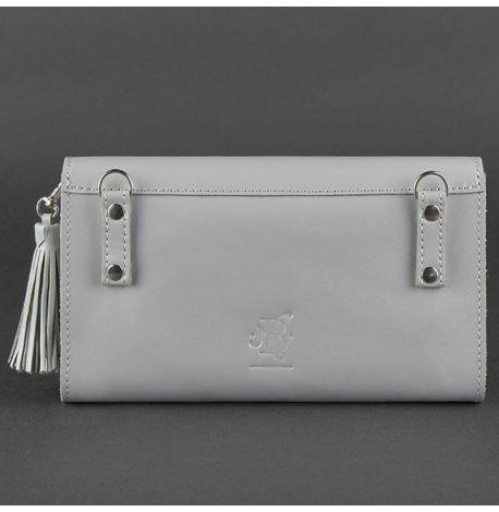 Кожаная женская сумка-трансформер "Элис" (серая)