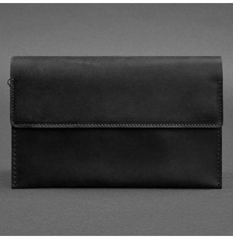 Мужской кожаный клатч-барсетка 3.0 (черный) кожа Crazy Horse