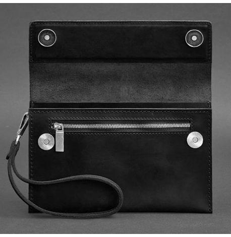 Мужской кожаный клатч-барсетка 3.0 (черный) кожа Crazy Horse