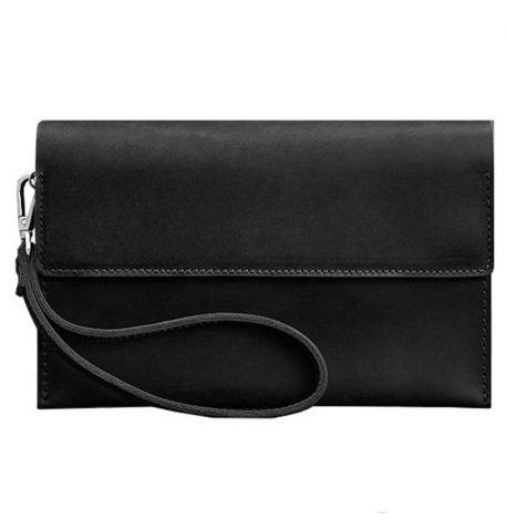 Мужской кожаный клатч-барсетка 3.0 (черный) кожа Crazy Horse