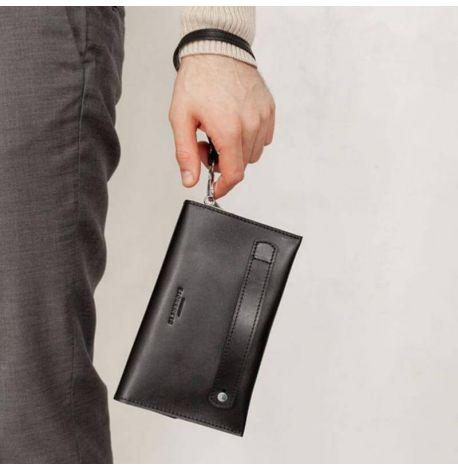 Чоловічий шкіряний клатч-барсетка 3.0 (чорний) шкіра Krast