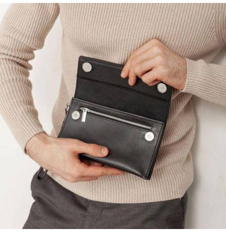 Чоловічий шкіряний клатч-барсетка 3.0 (чорний) шкіра Krast