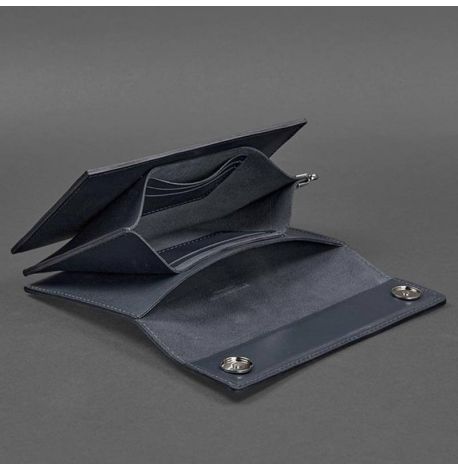 Чоловічий шкіряний клатч-барсетка 3.0 (темно-синій) шкіра Krast