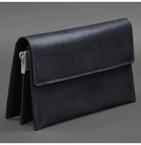 Мужской кожаный клатч-барсетка 3.0 (темно-синий) кожа Crazy Horse