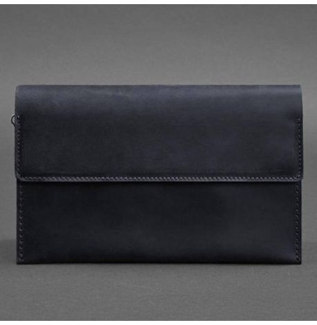 Мужской кожаный клатч-барсетка 3.0 (темно-синий) кожа Crazy Horse