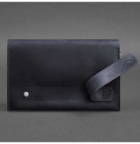 Мужской кожаный клатч-барсетка 3.0 (темно-синий) кожа Crazy Horse