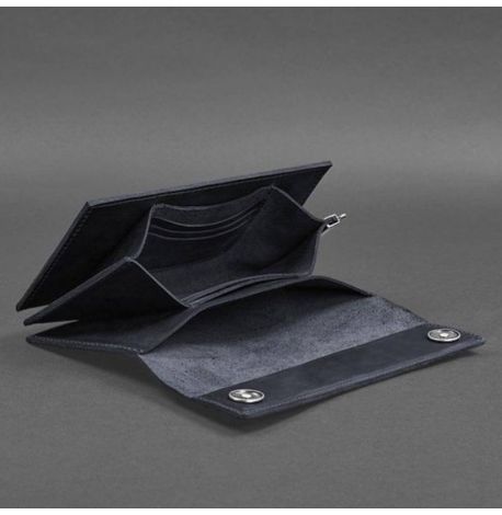 Мужской кожаный клатч-барсетка 3.0 (темно-синий) кожа Crazy Horse