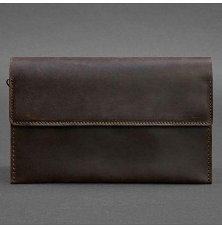 Мужской кожаный клатч-барсетка 3.0 (темно-коричневый) кожа Crazy Horse
