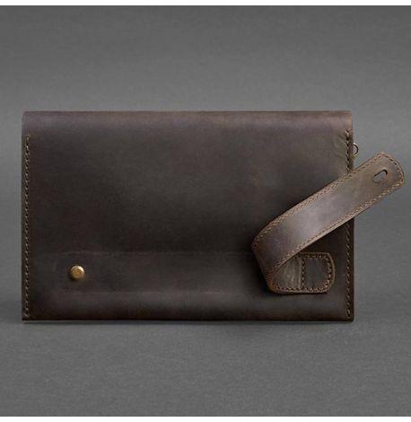 Мужской кожаный клатч-барсетка 3.0 (темно-коричневый) кожа Crazy Horse