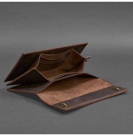 Мужской кожаный клатч-барсетка 3.0 (темно-коричневый) кожа Crazy Horse