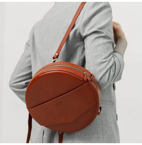 Женская кожаная сумка-рюкзак Maxi (светло-коричневая)