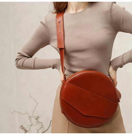 Женская кожаная сумка-рюкзак Maxi (светло-коричневая)